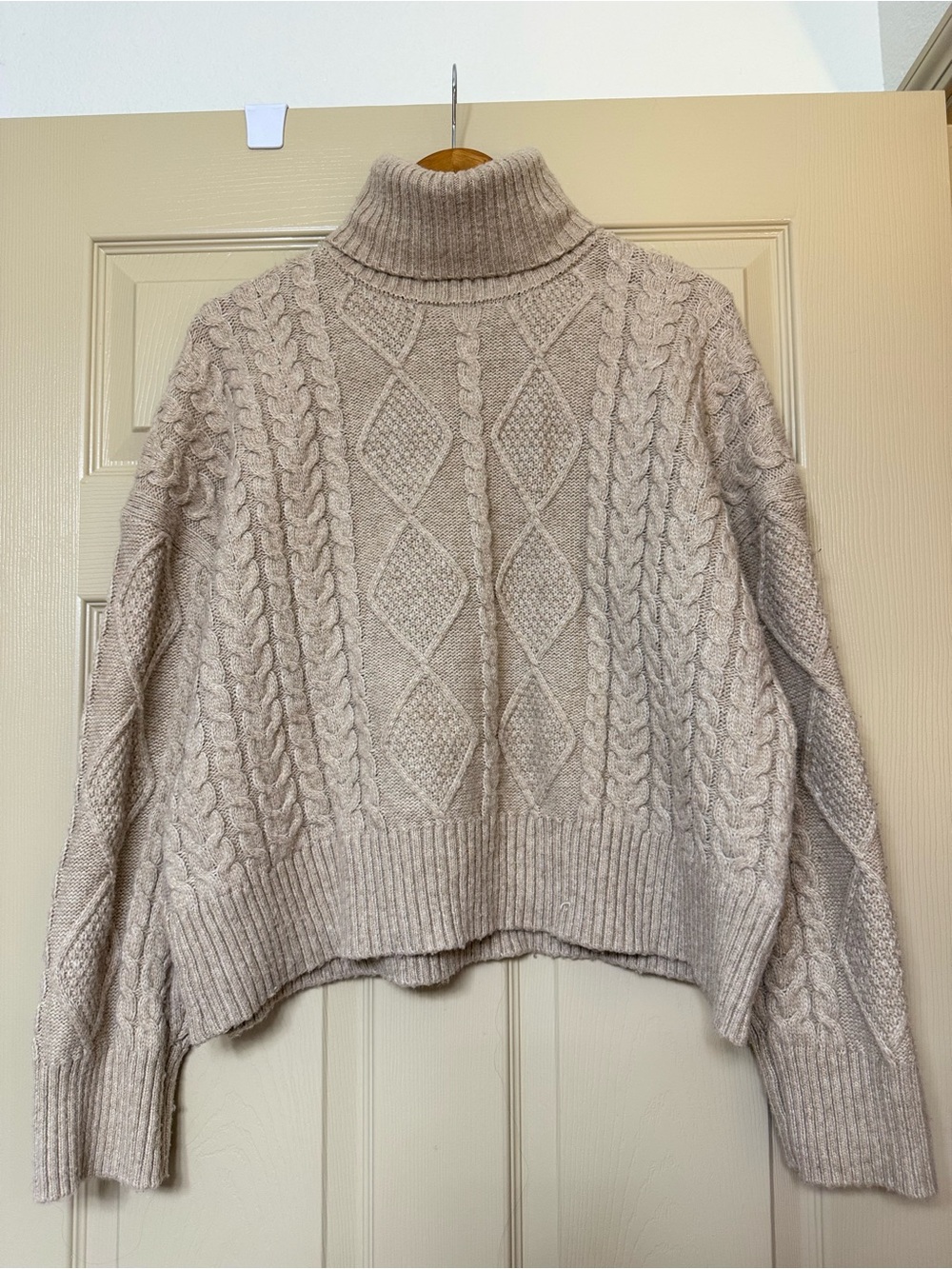 Olive & Oak Cable Turtleneck Sweater - Beige